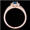 Image 2 : 1.2 CTW SI Certified Fancy Blue Diamond Solitaire Halo Ring 10K Rose Gold - REF-150M9F - 33505