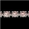 Image 1 : 23 CTW Morgaite Eternity Designer Inspired Tennis Bracelet 14K White Gold - REF-232X8T - 23391