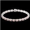 Image 2 : 23 CTW Morgaite Eternity Designer Inspired Tennis Bracelet 14K White Gold - REF-232X8T - 23391
