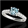 Image 1 : 2.1 CTW SI Certified Fancy Blue Diamond Solitaire Ring 10K White Gold - REF-280M2F - 35503