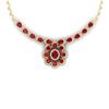 Image 1 : 38.46 CTW Royalty Ruby & VS Diamond Necklace 18K Yellow Gold - REF-654R5K - 39035