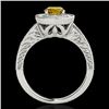 Image 2 : 1.5 CTW Certified Si Fancy Intense Yellow Diamond Solitaire Halo Ring 10K White Gold - REF-200Y2N - 
