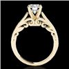 Image 2 : 1 CTW H-SI/I Certified Diamond Solitaire Ring 10K Yellow Gold - REF-144H5W - 35139