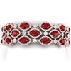 Image 1 : 52.84 CTW Royalty Ruby & VS Diamond Bracelet 18K Rose Gold - REF-1181N8Y - 38890