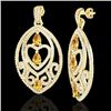 Image 2 : 7 CTW Sapph Yell & Micro Pave VS/SI Diamond Heart Earrings 18K Yellow Gold - REF-381H8W - 21167
