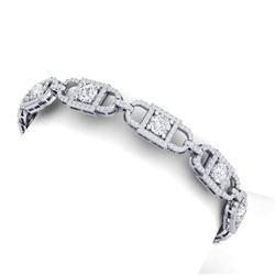 9 CTW Certified SI/I Diamond Halo Bracelet 18K White Gold - REF-804M5F - 40139
