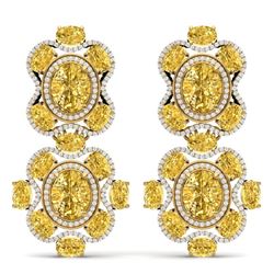 29.21 CTW Royalty Canary Citrine & VS Diamond Earrings 18K Yellow Gold - REF-409M3F - 39326