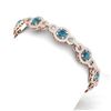 Image 1 : 12 CTW Si/I Fancy Blue And White Diamond Bracelet 18K Rose Gold - REF-831W8H - 40116
