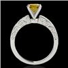Image 2 : 1.43 CTW Certified Si Intense Yellow Diamond Solitaire Antique Ring 10K White Gold - REF-180Y2N - 34