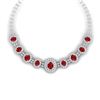 Image 1 : 45.69 CTW Royalty Ruby & VS Diamond Necklace 18K White Gold - REF-1618F2M - 38793