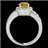 Image 2 : 1.85 CTW Certified Si Fancy Intense Yellow Diamond Solitaire Halo Ring 10K White Gold - REF-207T3X -
