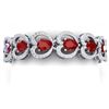 Image 1 : 32.15 CTW Royalty Ruby & VS Diamond Bracelet 18K White Gold - REF-690N9Y - 38688