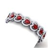 Image 2 : 32.15 CTW Royalty Ruby & VS Diamond Bracelet 18K White Gold - REF-690N9Y - 38688