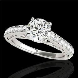 1.4 CTW H-SI/I Certified Diamond Solitaire Ring 10K White Gold - REF-161T8X - 35014
