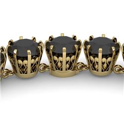 54 CTW Certified Black VS Diamond Necklace 18K Yellow Gold - REF-1581X8T - 35812