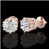 Image 2 : 2.04 CTW VS/SI Diamond Solitaire Art Deco Stud Earrings 18K Rose Gold - REF-361H8W - 37242