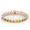 Image 2 : 35 CTW Citrine & Micro VS/SI Diamond Halo Designer Bracelet 14K Rose Gold - REF-134Y2N - 23303