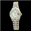 Image 2 : Rolex Ladies Two Tone 14K Gold/SS, Diam/Emerald Dial & Diam/Emerald Bezel, Saph Crystal - REF-368K7R
