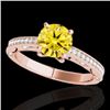 Image 1 : 1.25 CTW Certified Si Intense Yellow Diamond Solitaire Antique Ring 10K Rose Gold - REF-163X6T - 347