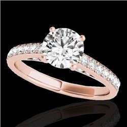 1.5 CTW H-SI/I Certified Diamond Solitaire Ring 10K Rose Gold - REF-172T8X - 34863