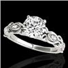 Image 1 : 1.1 CTW H-SI/I Certified Diamond Solitaire Antique Ring 10K White Gold - REF-156R4K - 34630