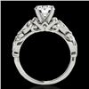 Image 2 : 1.1 CTW H-SI/I Certified Diamond Solitaire Antique Ring 10K White Gold - REF-156R4K - 34630