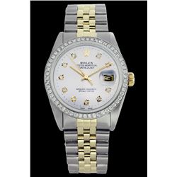 Rolex Ladies Two Tone 14K Gold/SS, Diamond Dial & Diamond Bezel, Saph Crystal - REF-363X3A