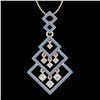 Image 1 : 1.50 CTW Micro Blue & VS/SI Diamond Necklace Dangling Designer 14K Rose Gold - REF-140H8W - 22492