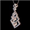 Image 2 : 1.50 CTW Micro Blue & VS/SI Diamond Necklace Dangling Designer 14K Rose Gold - REF-140H8W - 22492