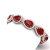 Image 2 : 42.47 CTW Royalty Ruby & VS Diamond Bracelet 18K Rose Gold - REF-654N5Y - 39559