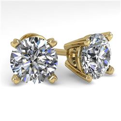 4 CTW Certified VS/SI Diamond Stud Earrings 18K Yellow Gold - REF-1659W5H - 32323