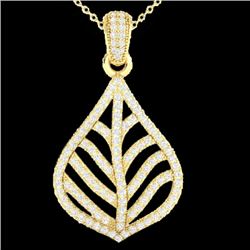 1.25 CTW Micro Pave VS/SI Diamond Certified Necklace Designer 18K Yellow Gold - REF-114Y8N - 21286