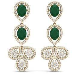 9.75 CTW Royalty Emerald & VS Diamond Earrings 18K Yellow Gold - REF-309K3R - 39080