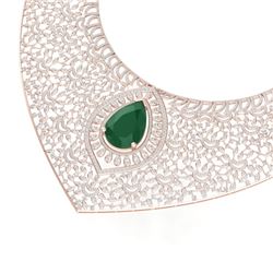 63.93 CTW Royalty Emerald & VS Diamond Necklace 18K Rose Gold - REF-2690R9K - 39571
