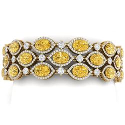 43.84 CTW Royalty Canary Citrine & VS Diamond Bracelet 18K Yellow Gold - REF-1018R2K - 38903
