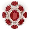 Image 2 : 9.86 CTW Royalty Designer Ruby & VS Diamond Ring 18K Rose Gold - REF-218X2T - 39295