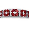 Image 1 : 39.78 CTW Royalty Ruby & VS Diamond Bracelet 18K White Gold - REF-636H4W - 39015