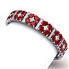 Image 2 : 39.78 CTW Royalty Ruby & VS Diamond Bracelet 18K White Gold - REF-636H4W - 39015
