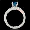 Image 2 : 1.65 CTW SI Certified Blue Diamond Solitaire Ring Two Tone 10K White & Rose Gold - REF-218M2F - 3530