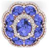 Image 2 : 15.24 CTW Royalty Tanzanite & VS Diamond Ring 18K Rose Gold - REF-327M3F - 39193