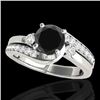 Image 1 : 2 CTW Certified Vs Black Diamond Bypass Solitaire Ring 10K White Gold - REF-83R5K - 35102