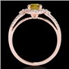 Image 2 : 1.25 CTW Certified Si Fancy Intense Yellow Diamond Solitaire Halo Ring 10K Rose Gold - REF-161N8Y - 