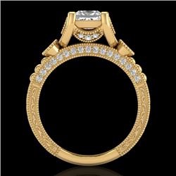1.75 CTW Princess VS/SI Diamond Art Deco Ring 18K Yellow Gold - REF-445R5K - 37150