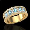 Image 2 : 2 CTW Topaz & Micro Pave VS/SI Diamond Designer Inspired Band Ring 10K Yellow Gold - REF-60K4R - 208