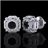 Image 2 : 1.11 CTW Fancy Black Diamond Solitaire Art Deco Stud Earrings 18K White Gold - REF-100M2F - 37450