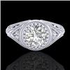 Image 2 : 1.07 CTW VS/SI Diamond Art Deco Ring 18K White Gold - REF-321K2R - 36884