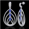 Image 2 : 4 CTW Tanzanite & Micro Pave VS/SI Diamond Designer Earrings 18K White Gold - REF-259X3T - 22461
