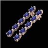 Image 1 : 10.36 CTW Tanzanite & VS/SI Certified Diamond Tennis Earrings 10K Rose Gold - REF-102M2F - 29408