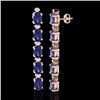 Image 2 : 10.36 CTW Tanzanite & VS/SI Certified Diamond Tennis Earrings 10K Rose Gold - REF-102M2F - 29408