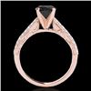 Image 2 : 1.91 CTW Certified Vs Black Diamond Solitaire Antique Ring 10K Rose Gold - REF-70K9R - 34706